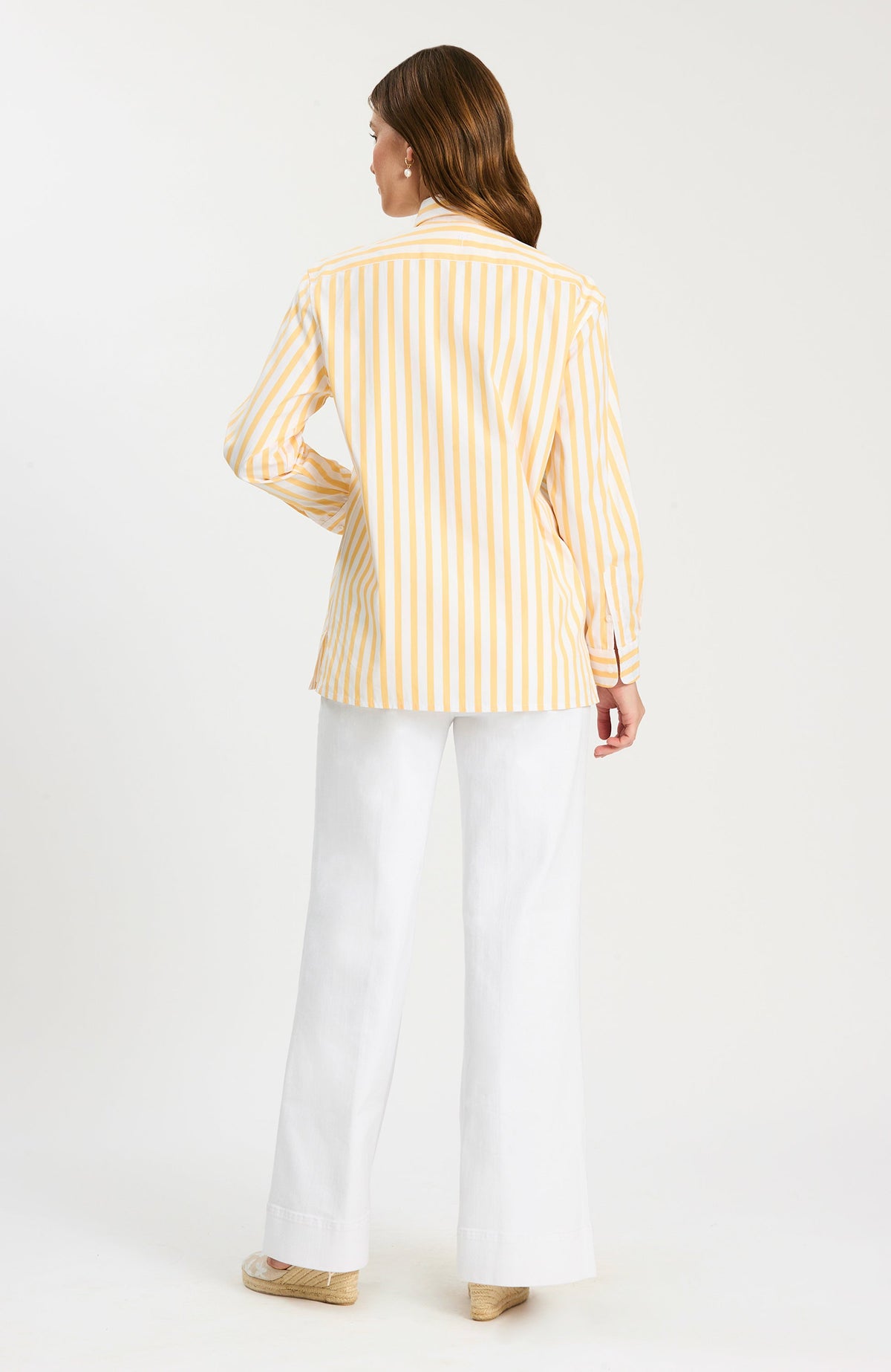 Tyler Boe - Quinn Awning Stripe Shirt - Marigold/White