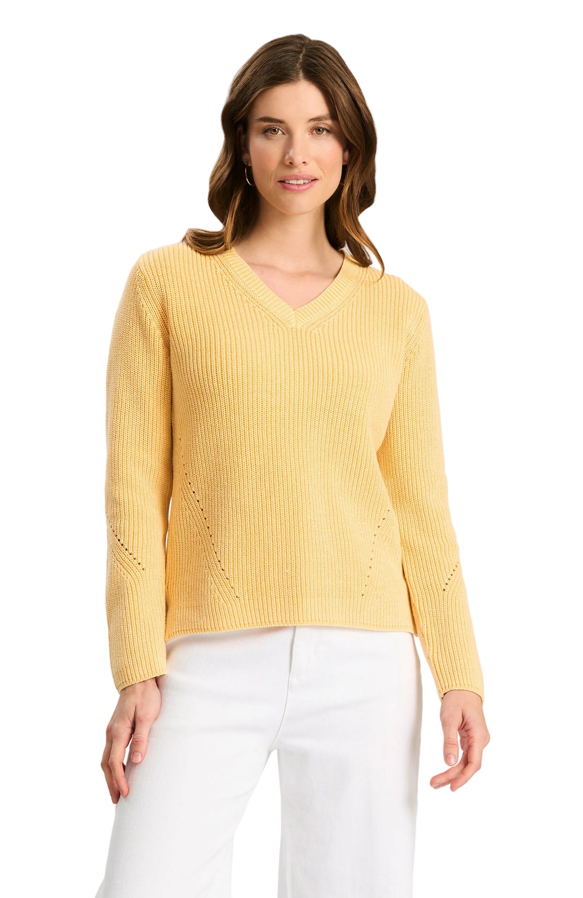 Tyler Boe - Mineral Wash V Neck Sweater - Pale Marigold