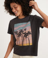 Marine Layer Graphic Triblend Crop Tee Black Palm