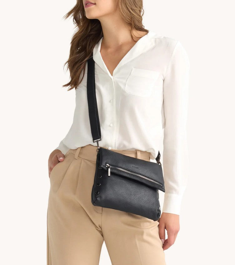 Hammitt VIP Covertible Clutch Crossbody Bag Black/Gun Metal