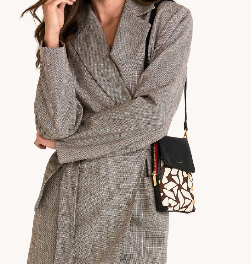 Hammitt VIP Mobile Bag Giraffe/Brushed Gold/Red Zipper