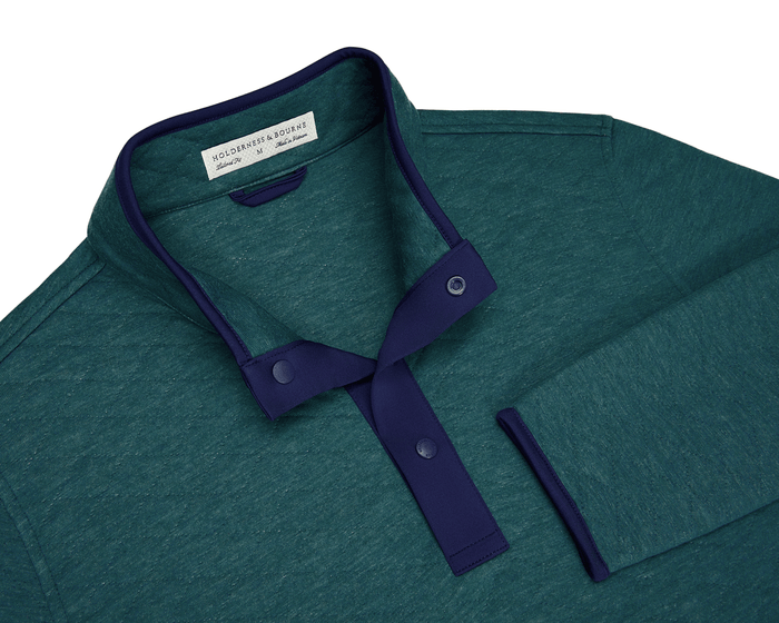 Holderness & Bourne The Sullivan - Heather Teal & Deep Navy Island Logo