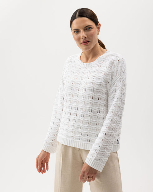 Holebrook Ladies Bonnie Crew Neck Sweater White