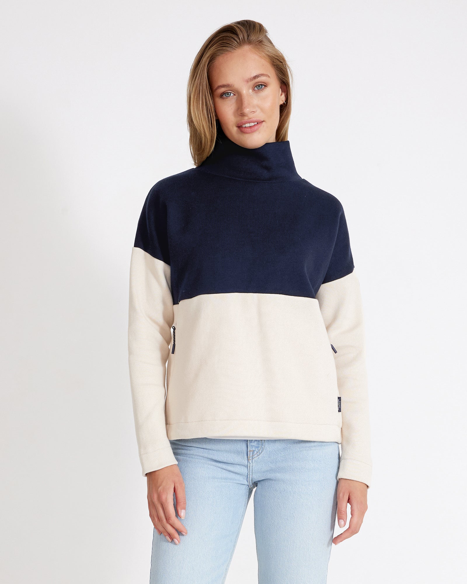 Holebrook Ladies Elin Windproof Sweater Navy/Sandshell