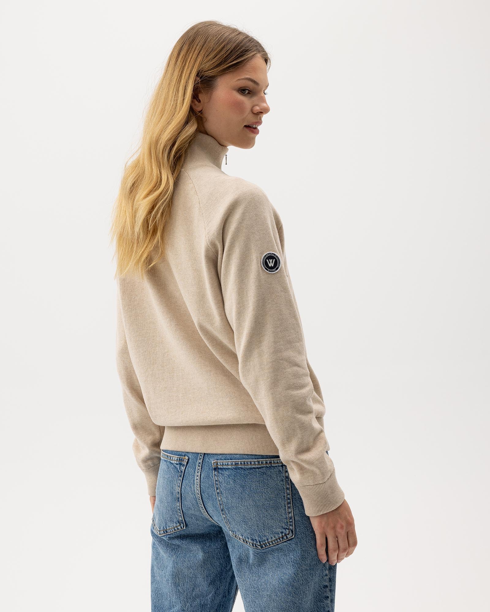 Holebrook Ladies Laura T-Neck Sweater WP Oyster