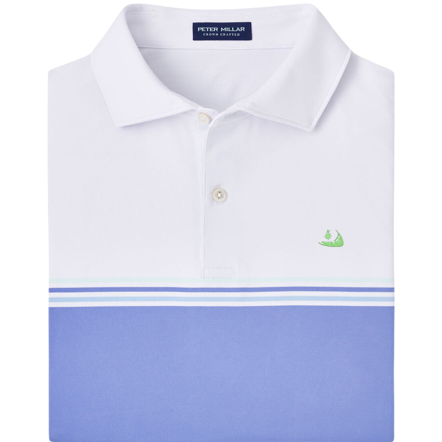 Peter Millar Holland Performance Jersey Polo-White with Island Logo