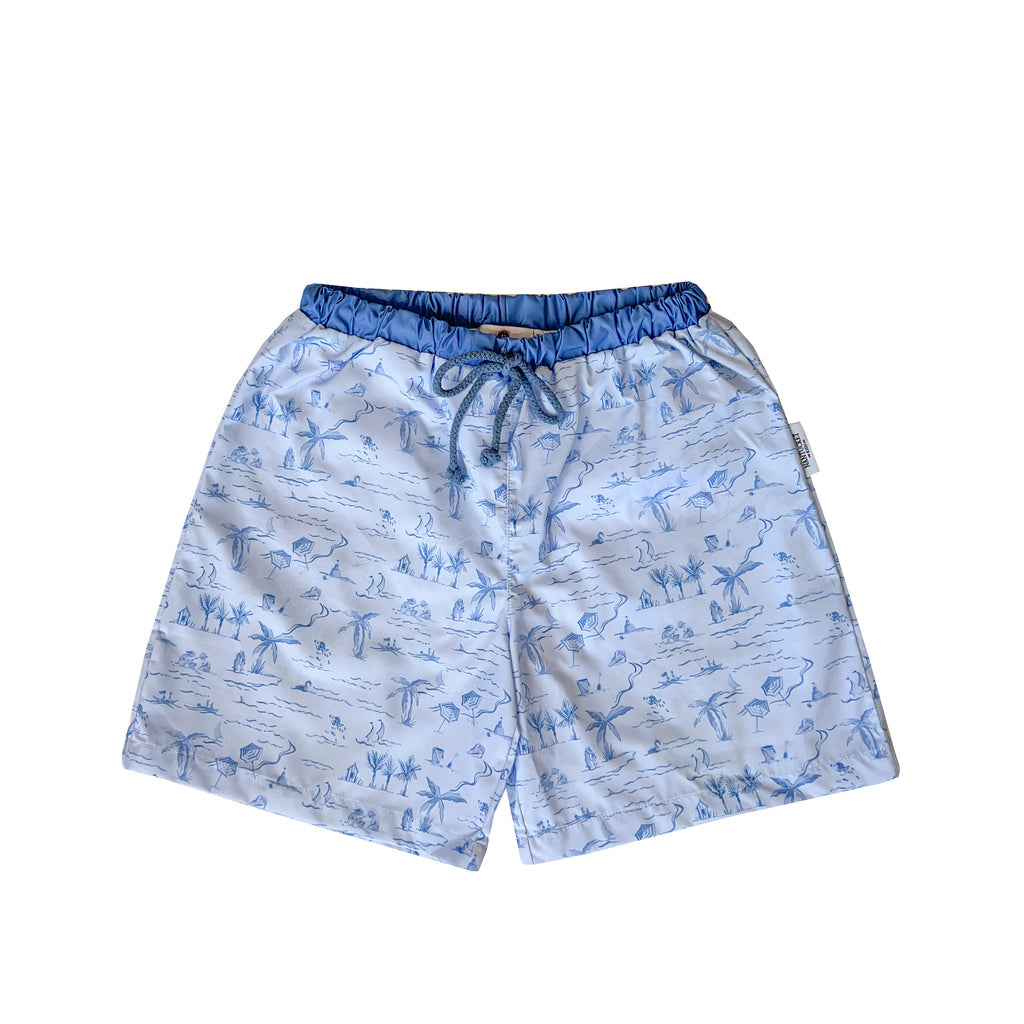 Nantucket Kids Tide Toile Swim Trunks Chatham Bars Blue