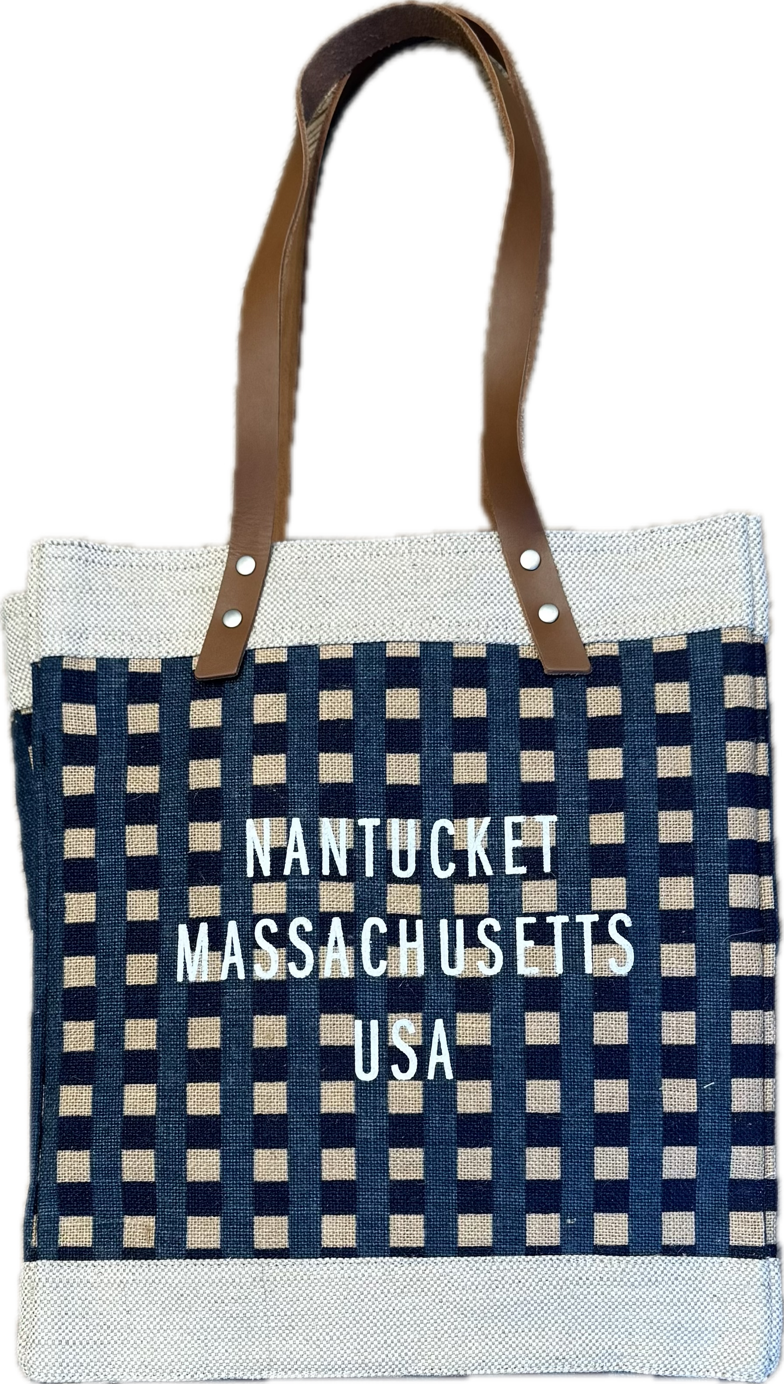 Apolis - Market Bag - Nantucket Massachusetts USA in Gingham Navy