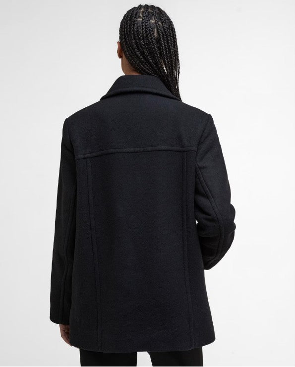 Barbour Indie Military Wool Peacoat Black/Onyx Tartan