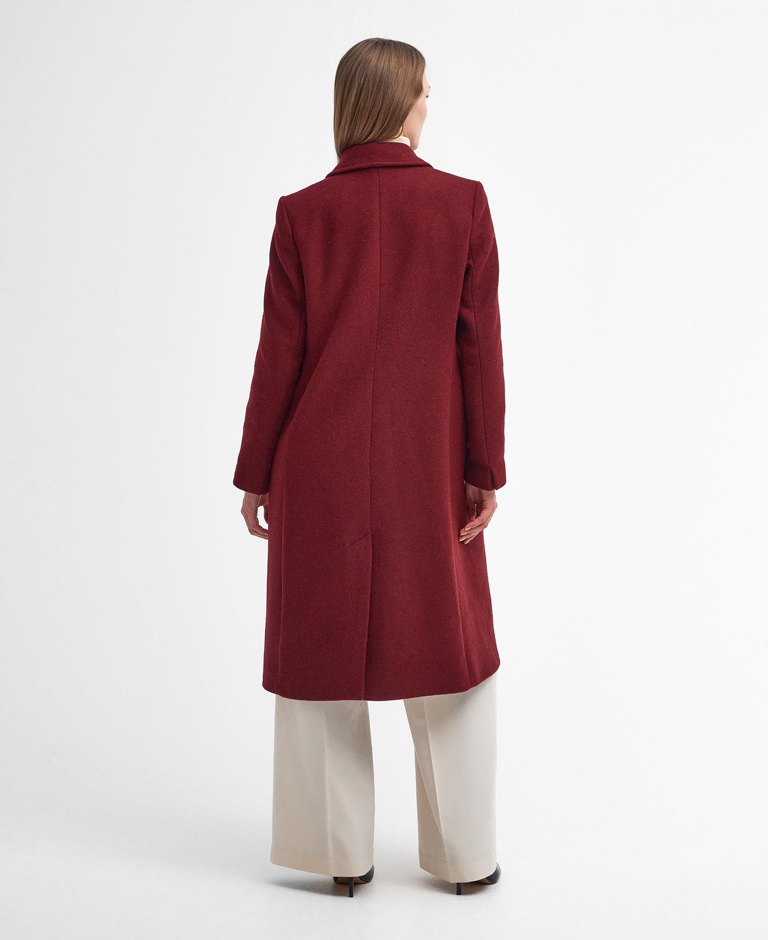 Barbour Marylin Tailored Wool Coat in Burgundy