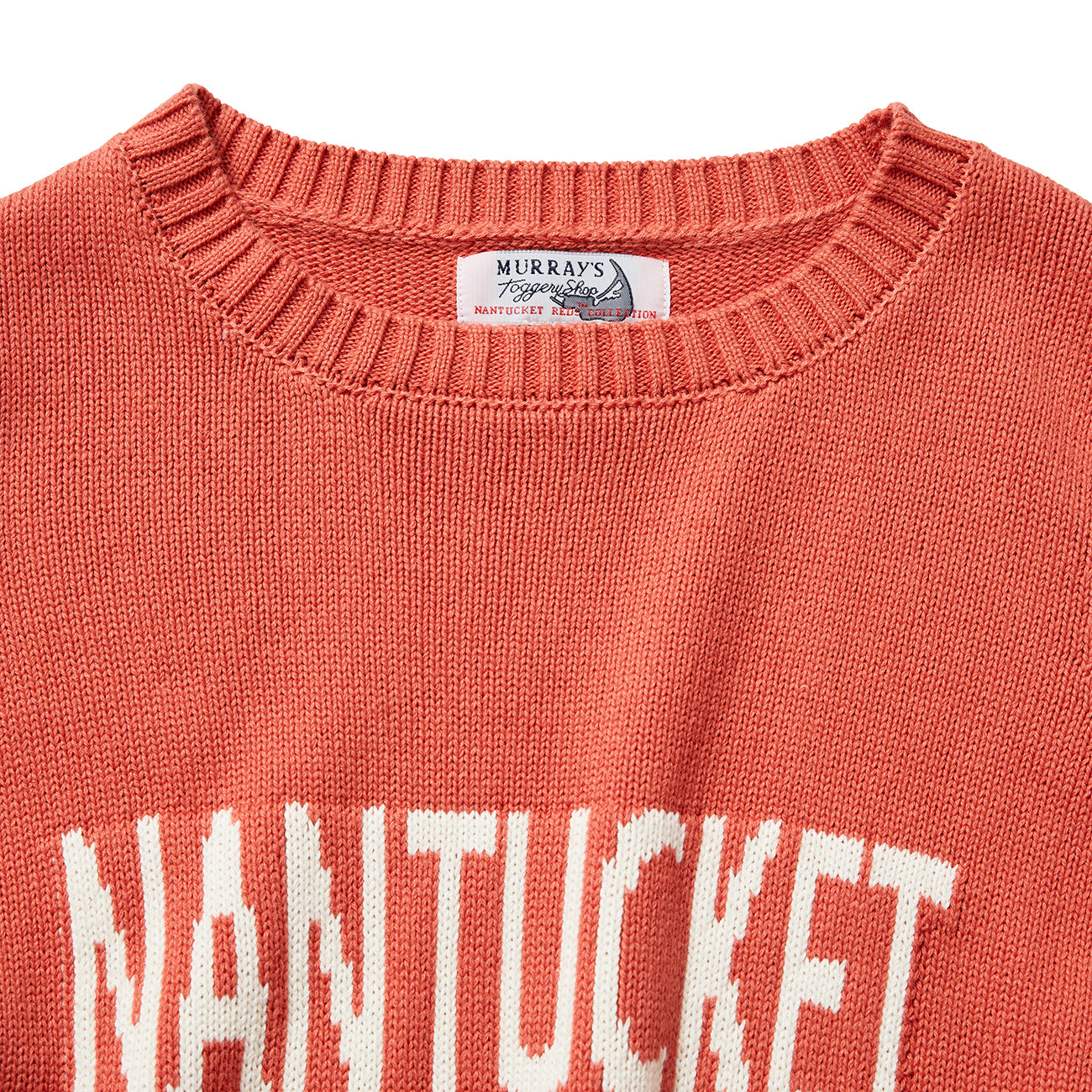 Ladies Crewneck Sweater Nantucket Red w/ Nantucket