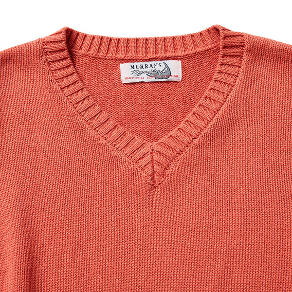 Murray's Toggery Ladies V-Neck Sweater Nantucket Red - Murray's