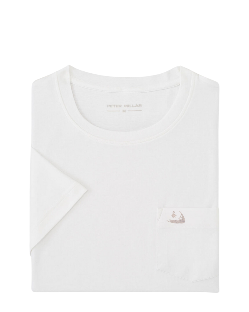 Peter Millar Crown Comfort Short-Sleeve Pocket Tee-White w/ Island