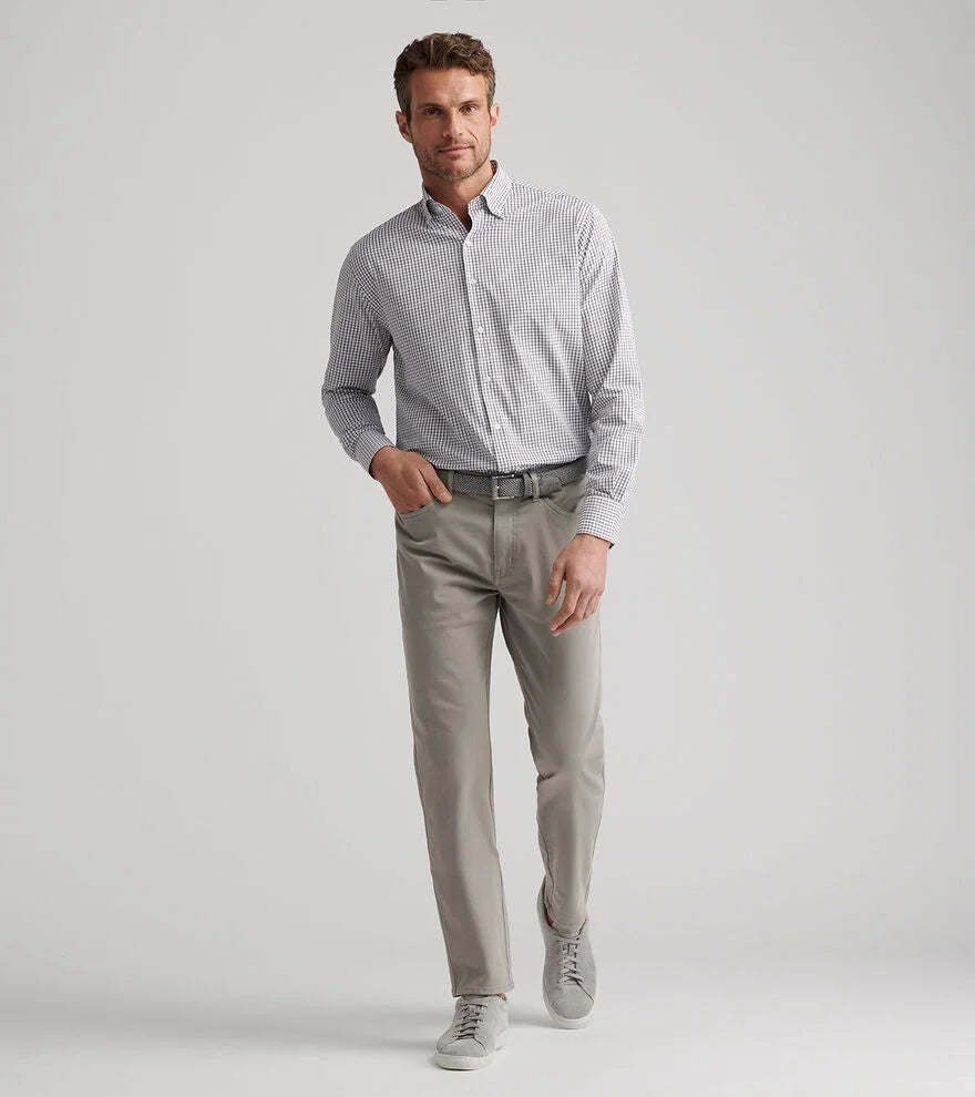 Peter Millar Signature Sateen Five-Pocket Pant-Gale Grey