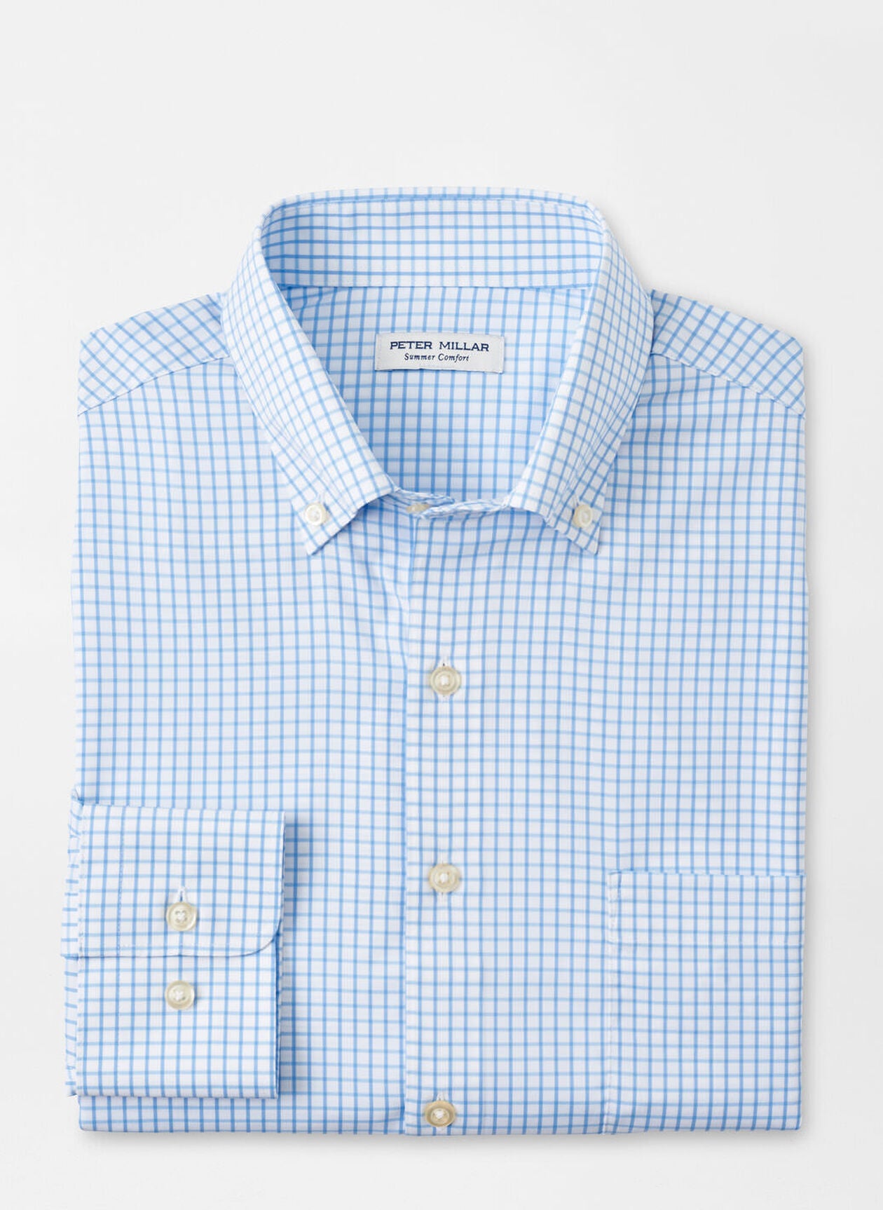 Peter Millar Hanford Performance Twill Sport Shirt-Cottage Blue