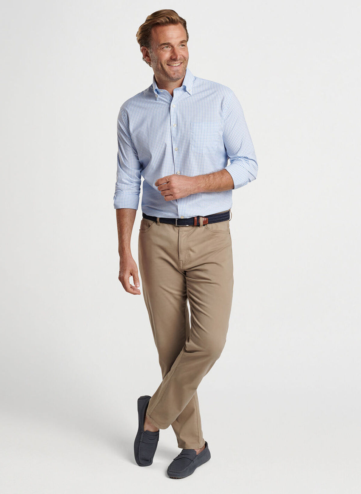 Peter Millar Hanford Performance Twill Sport Shirt-Cottage Blue