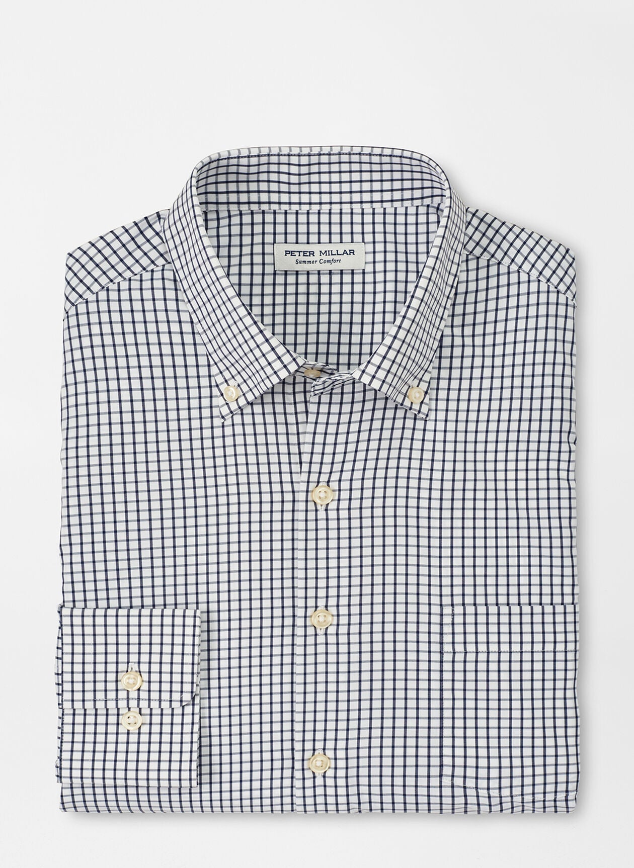Peter Millar Hanford Performance Twill Sport Shirt-Navy