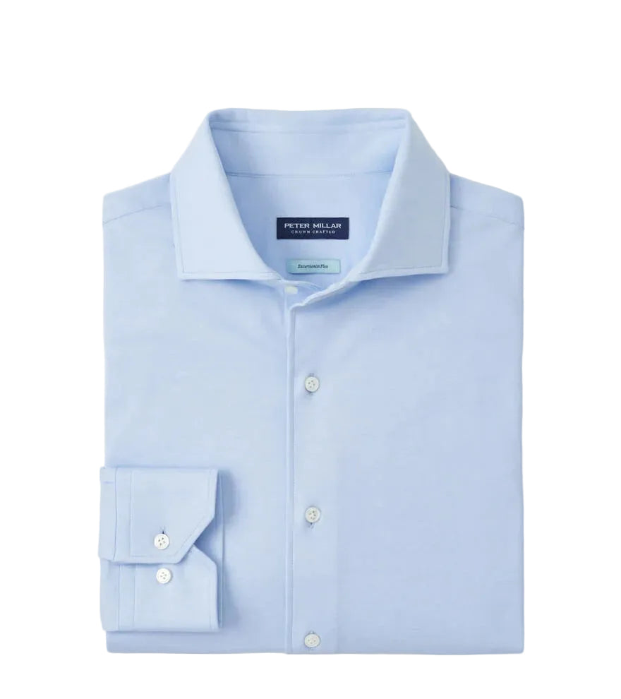 Peter Millar - Excursionist Flex Solid Sport Shirt - Blue Frost