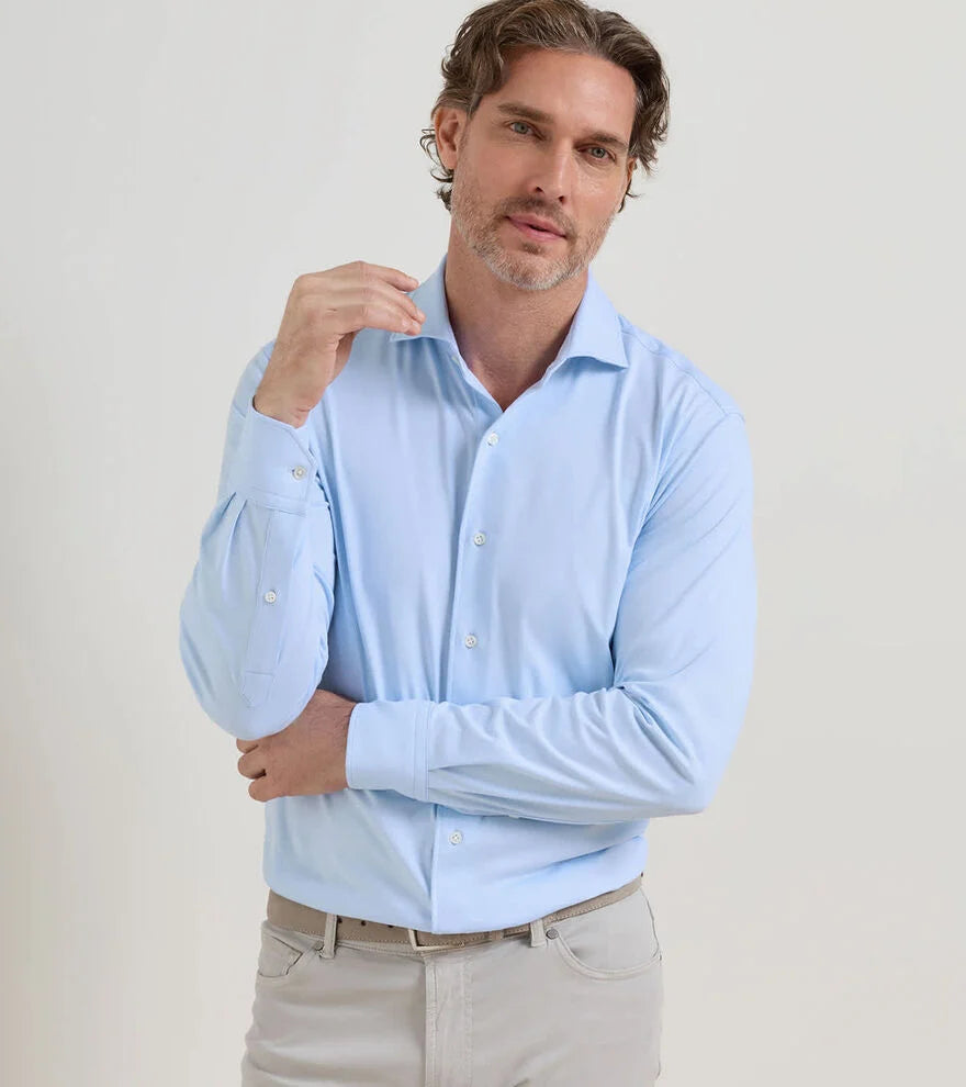 Peter Millar - Excursionist Flex Solid Sport Shirt - Blue Frost