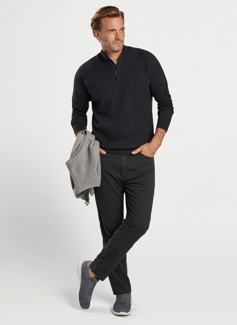 Peter Millar Signature Sateen Five-Pocket Pant-Black