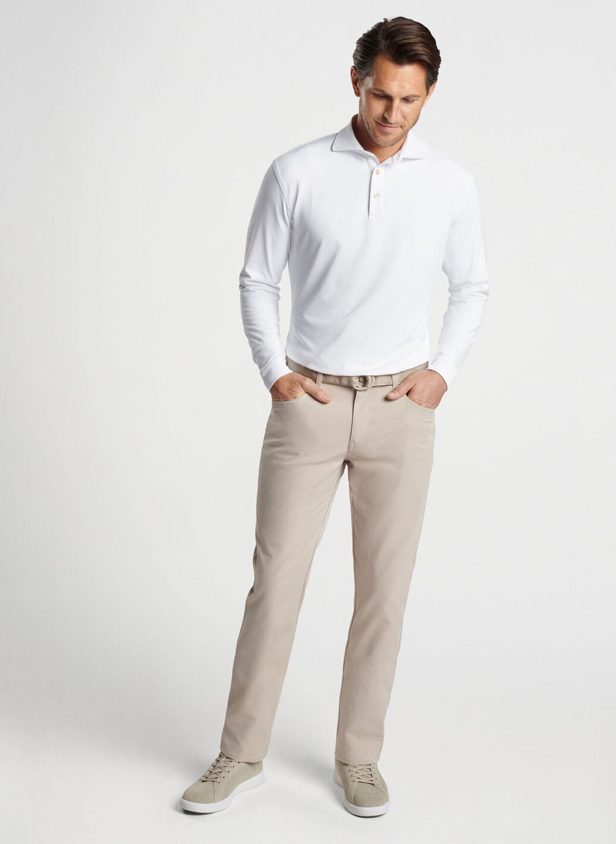 BRIEFING WDS TOUR POLO LOOSE FIT M ホワイト Custom TravisMathew Mens Oceanside Blocked Polo