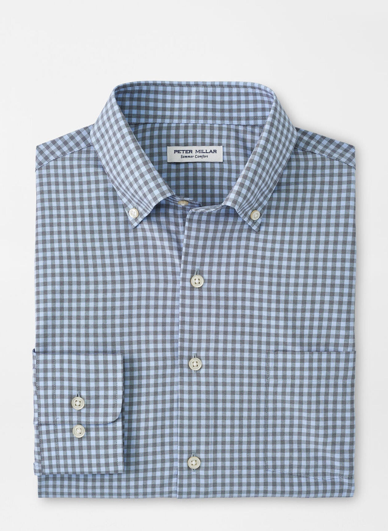 Peter Millar Murray Performance Poplin Sport Shirt-Navy