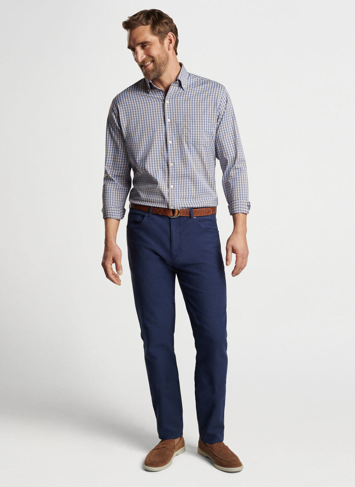 Peter Millar Prairie Performance Twill Sport Shirt-Galaxy