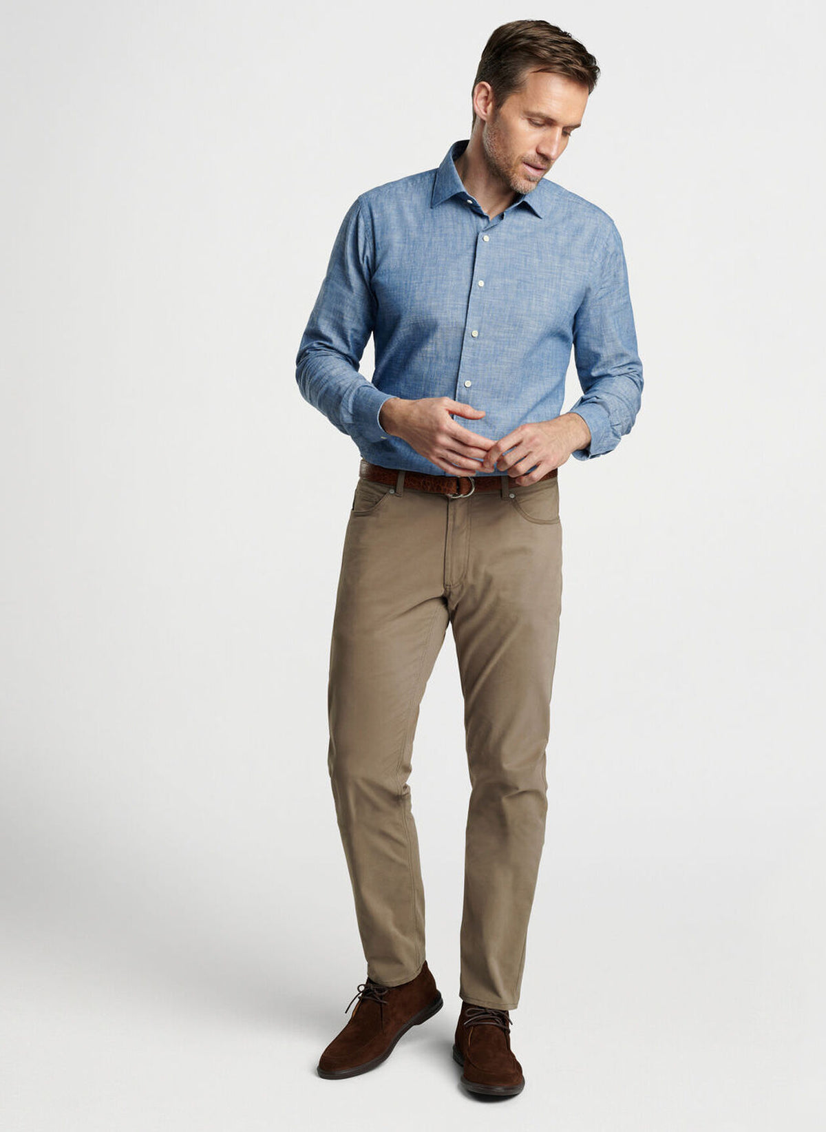 Peter Millar Delvin Twill Five-Pocket Pant-Rye