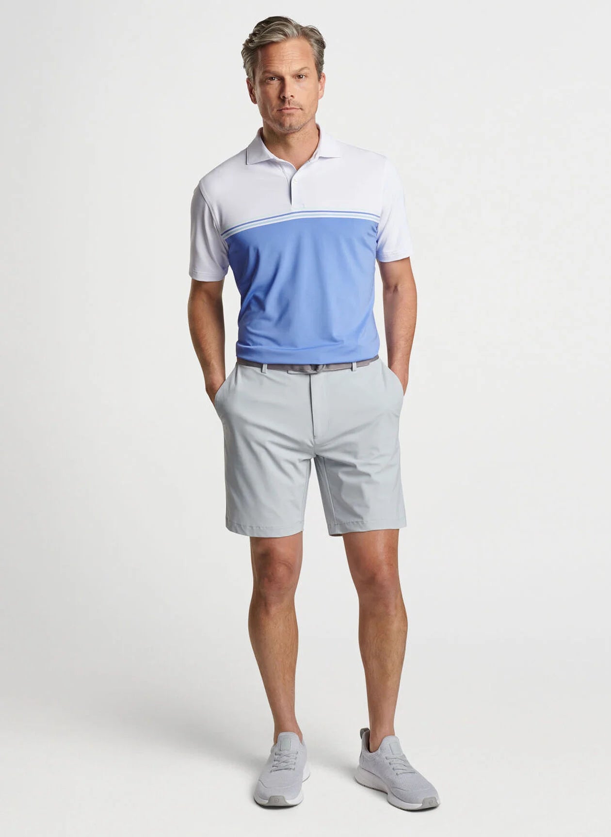 Peter Millar Holland Performance Jersey Polo-White with Island Logo