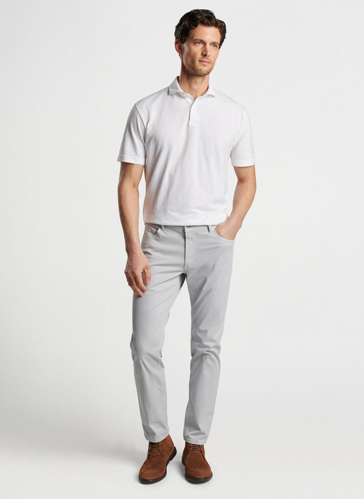 Peter Millar Journeyman Short Sleeve Polo-White