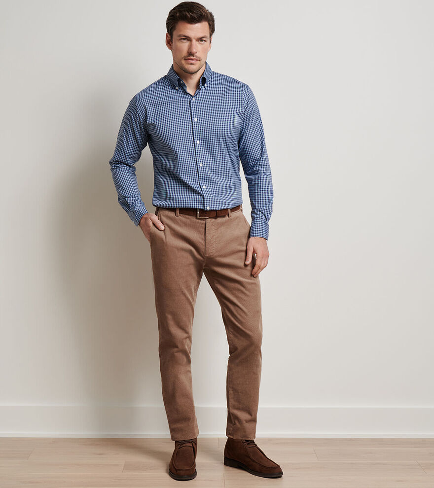 Peter Millar Superior Soft Corduroy Flat Front Trouser-Poplar Brown