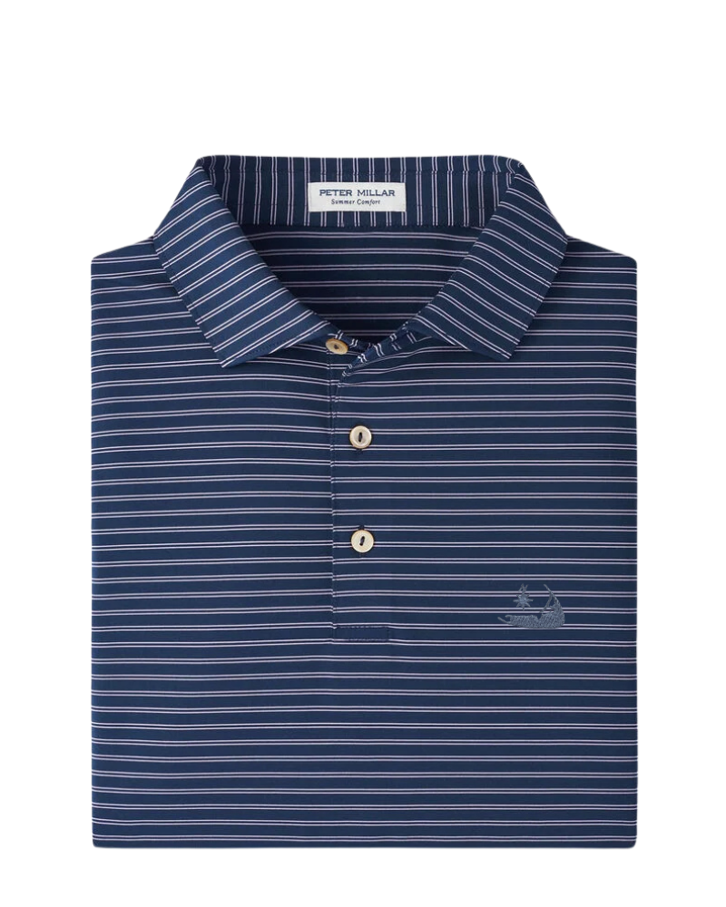 Peter Millar Eden Performance Jersey Polo - Navy With Nantucket Island Logo