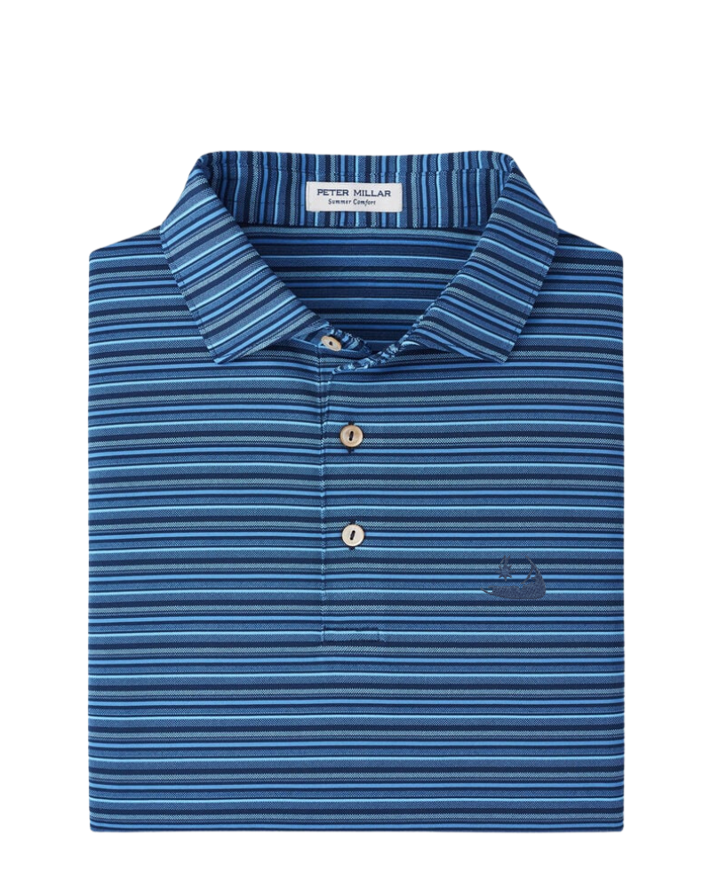 Peter Millar Atrium Performance Jersey Polo - Navy With Nantucket Island Logo