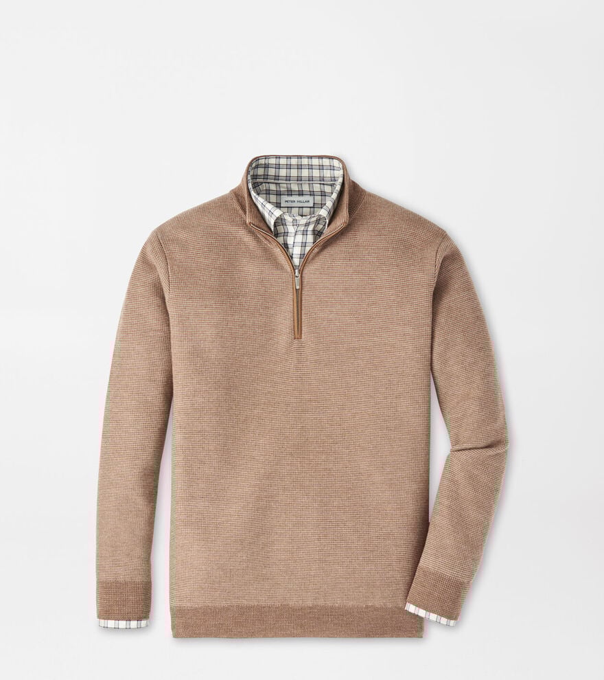 Peter Millar West Quarter-Zip Sweater-Poplar Brown