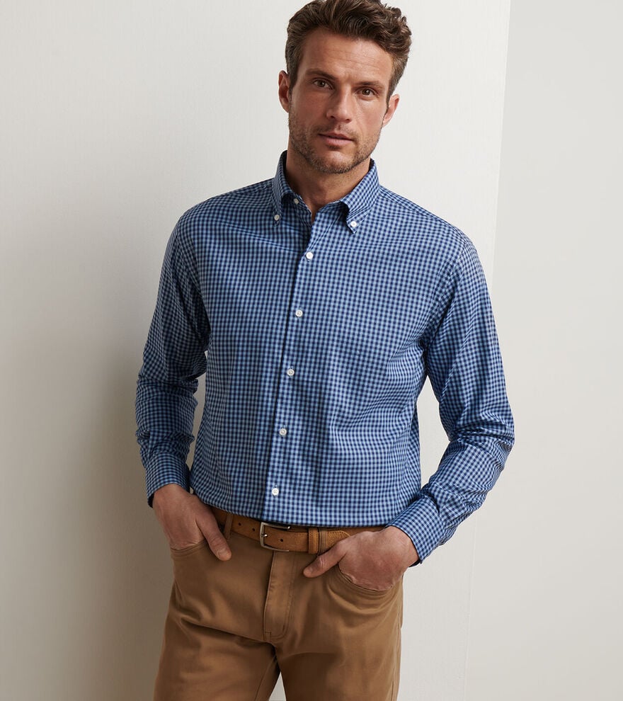 Peter Millar Conway Crown Lite Cotton-Stretch Sport Shirt-Ruddy Blue