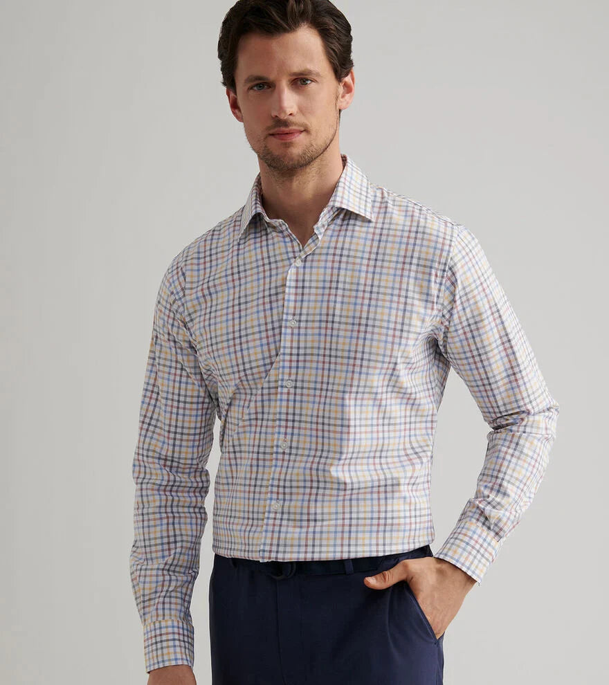 Peter Millar North Coast Crown Lite Cotton-Stretch Sport Shirt-Evening Tide