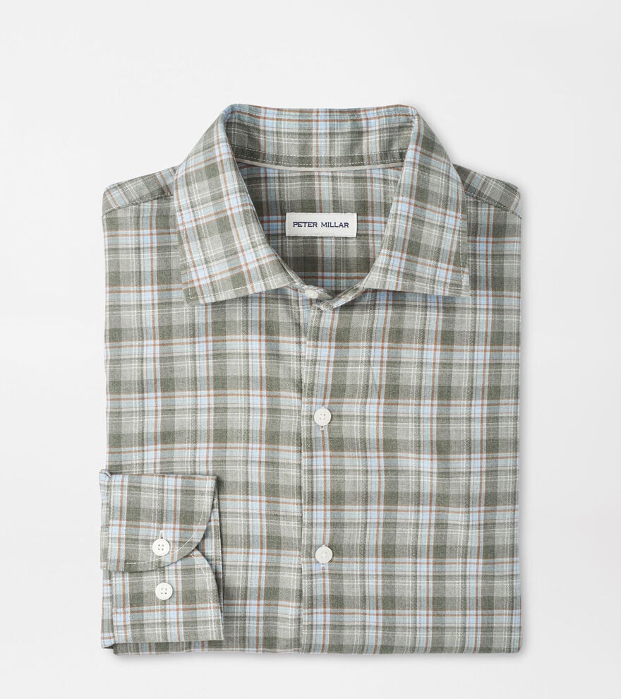 Peter Millar Whitecap Performance Flannel Sport Shirt - Basil