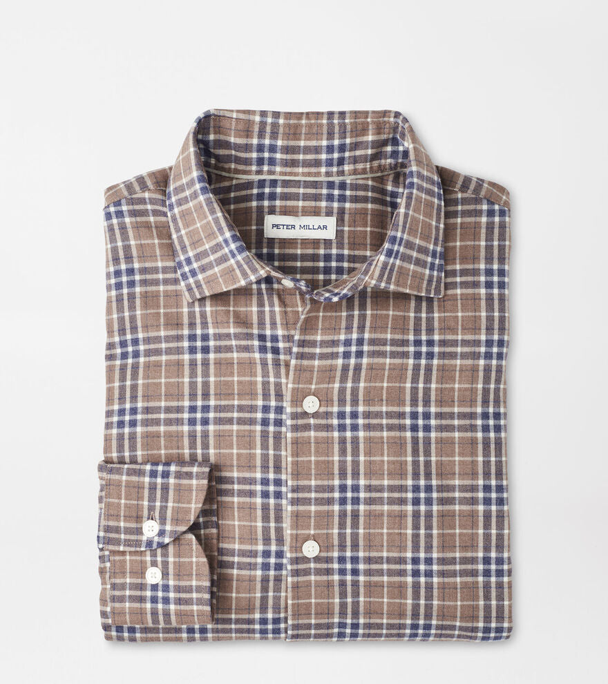 Peter Millar Big Bear Performance Sport Shirt-Polar Brown