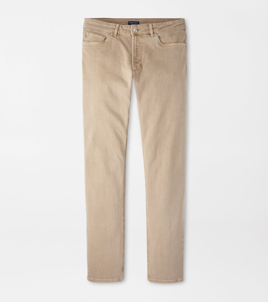 Peter Millar Fairfield Garment Dyed Denim Pant-Khaki