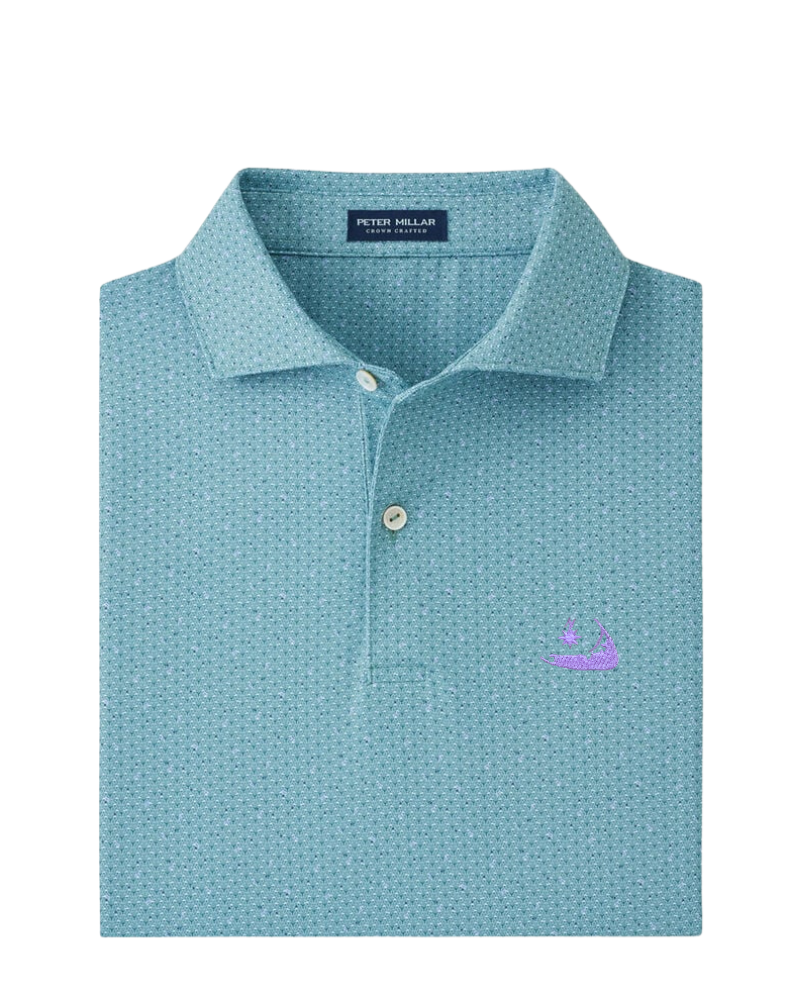 Peter Millar Corinth Performance Jersey Polo - Sherwood With Nantucket Island Logo