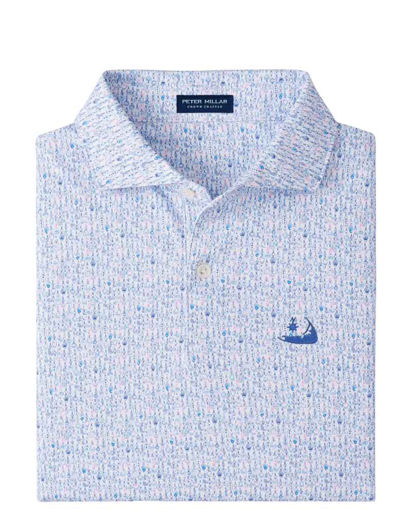 Peter Millar Villa Keys Performance Jersey Polo - Edwinb Spread- White