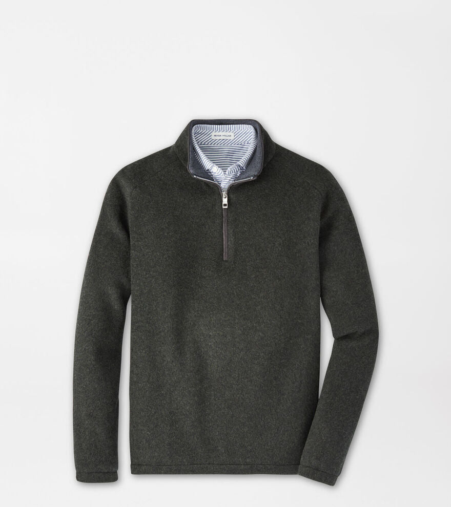 Peter Millar Crown Flex Merino Quarter-Zip-Dark Olive