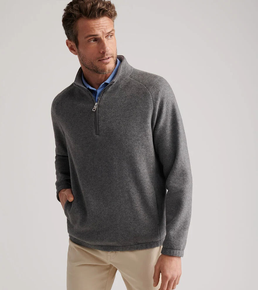 Peter Millar Crown Flex Merino Quarter-Zip-Oslo Grey