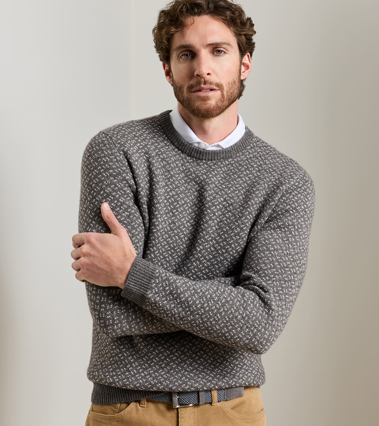 Peter Millar - Crescent Nordic Crewneck Sweater - Oslo Grey