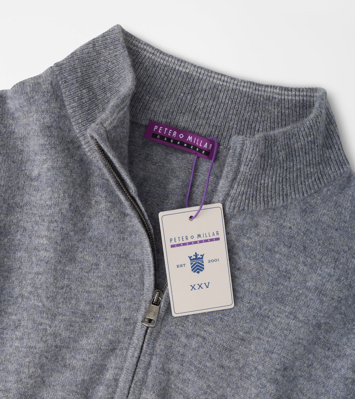 Peter Millar - Crown 25th Anniversary Cashmere Quarter Zip Sweater - Oslo Grey