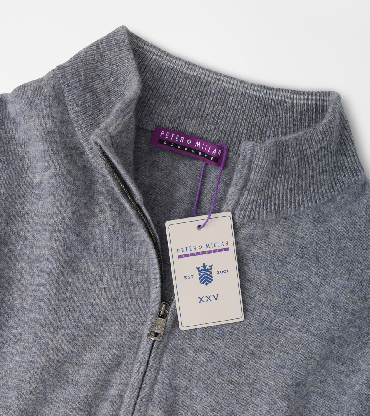 Peter Millar - Crown 25th Anniversary Cashmere Quarter Zip Sweater - Oslo Grey