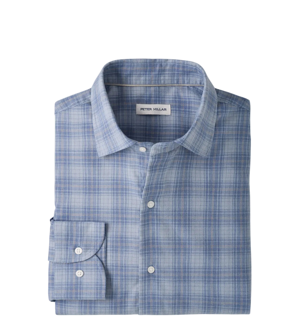 Peter Millar - Dean Performance Flannel Sport Shirt - Gravel Blue