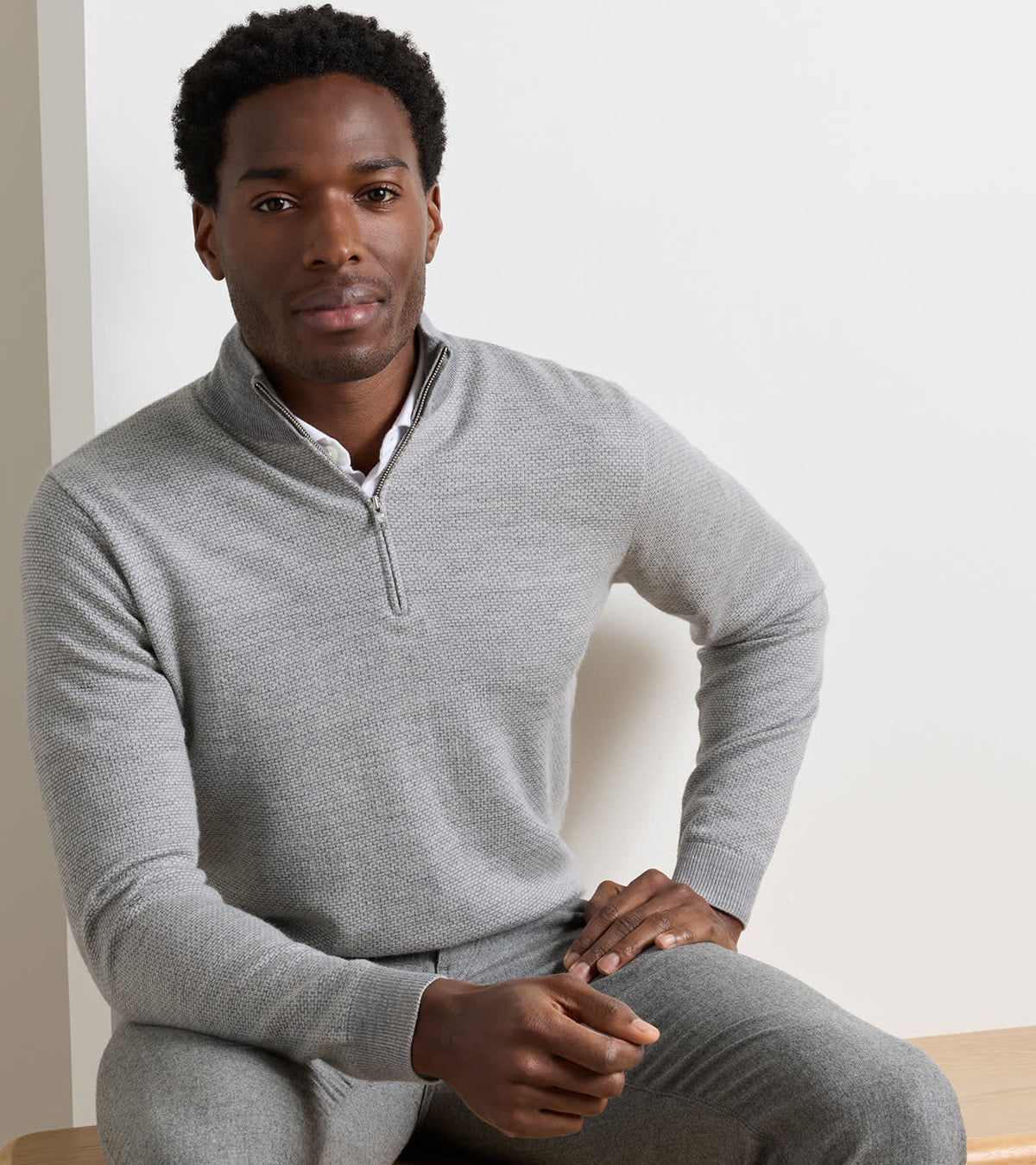 Peter Millar - Ashland Quarter-Zip Sweater - Gale Grey