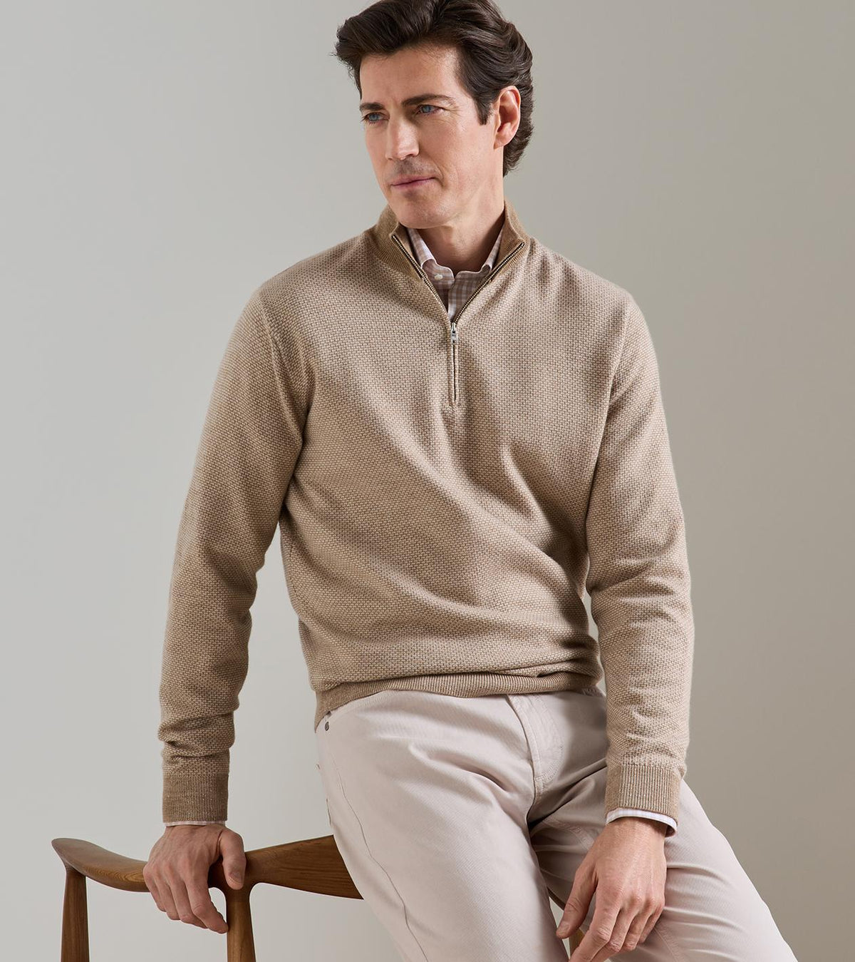 Peter Millar - Ashland Quarter-Zip Sweater - Nutmeg