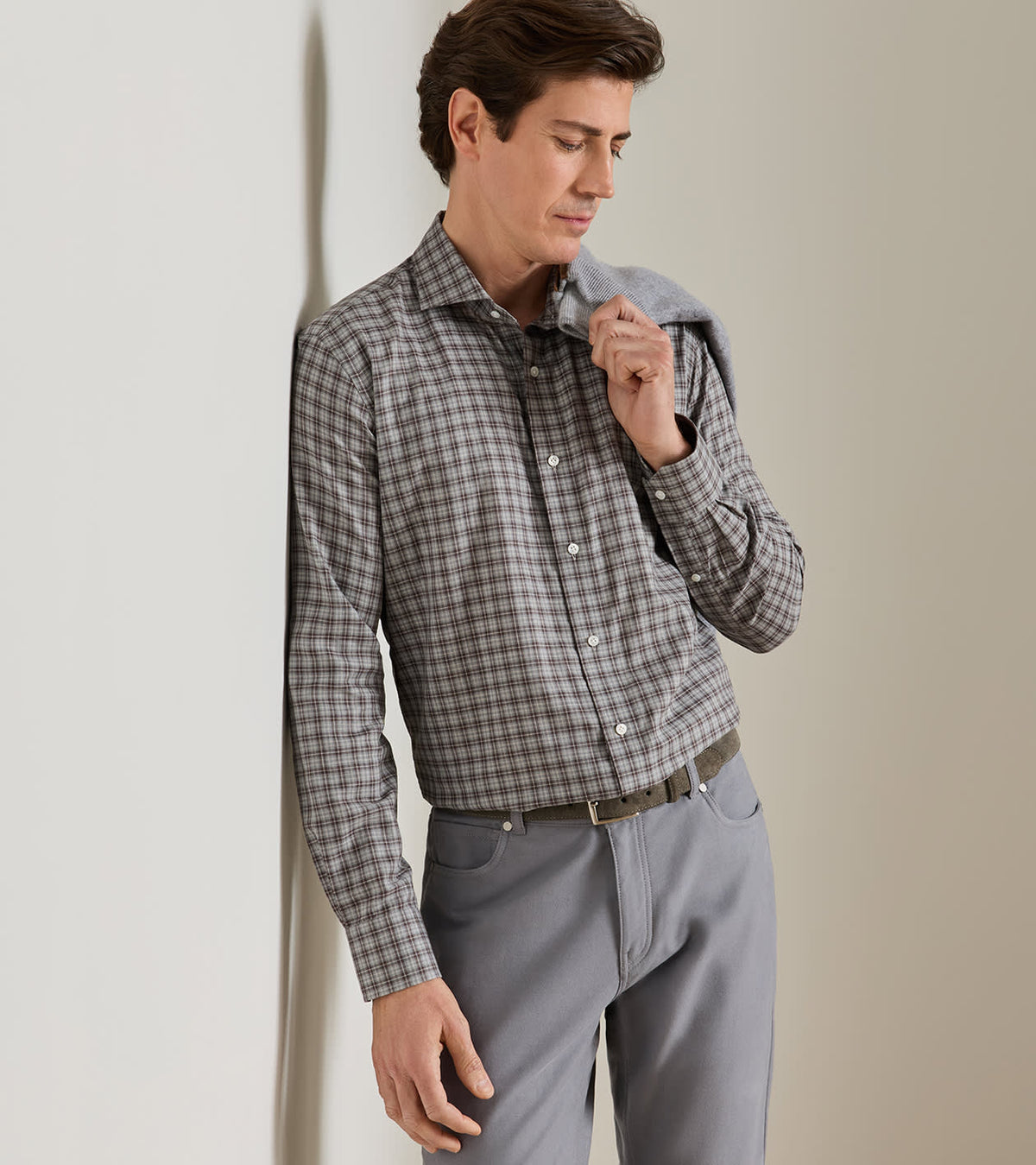 Peter Millar - Bernard Cotton Sport Shirt - Grey Mist